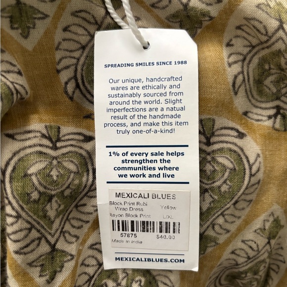 Mexicali Blues Block Print Rubi Wrap Dress SZ L/XL NWT - Picture 3 of 11